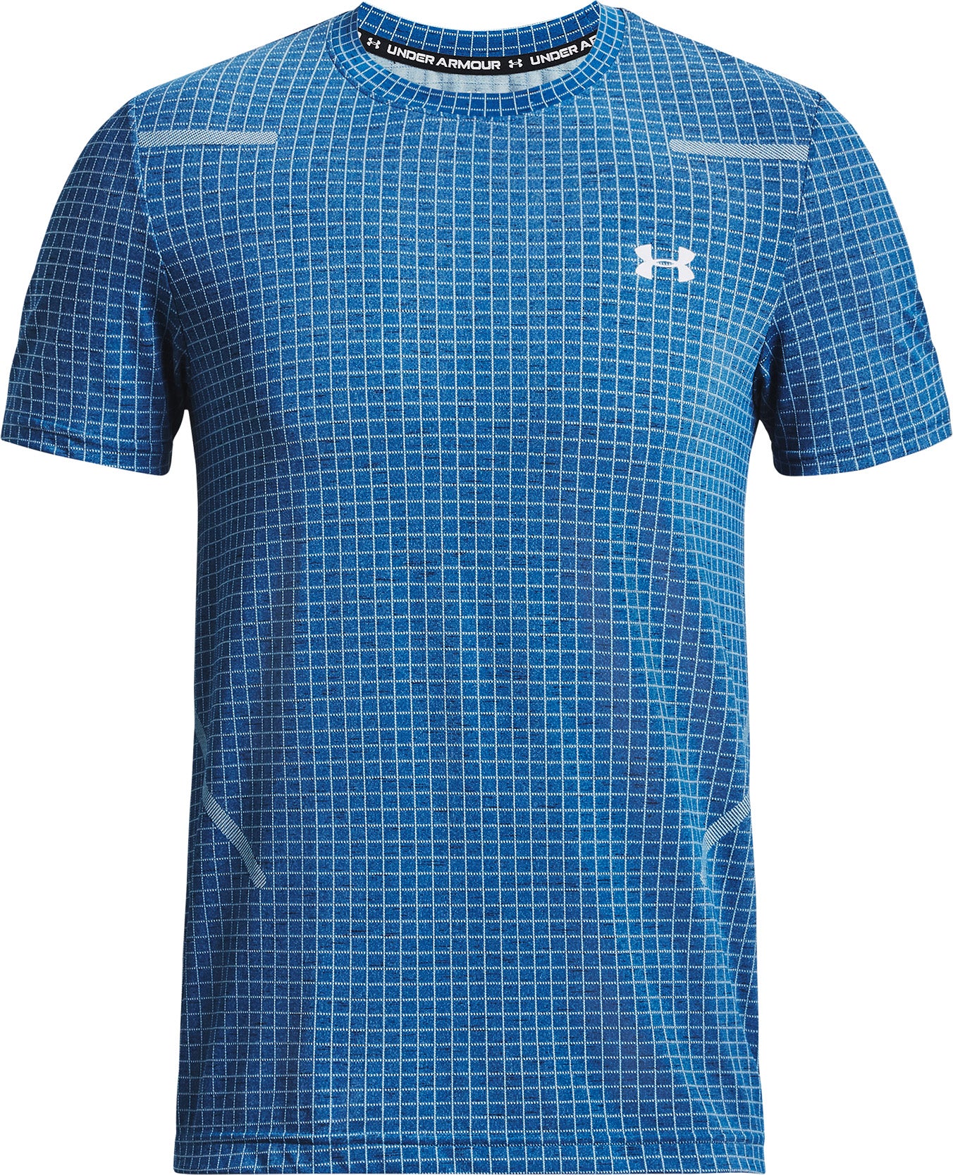 Under Armour Seamless Grid Short Sleeve Mens Training Top - Blue - Image 4
