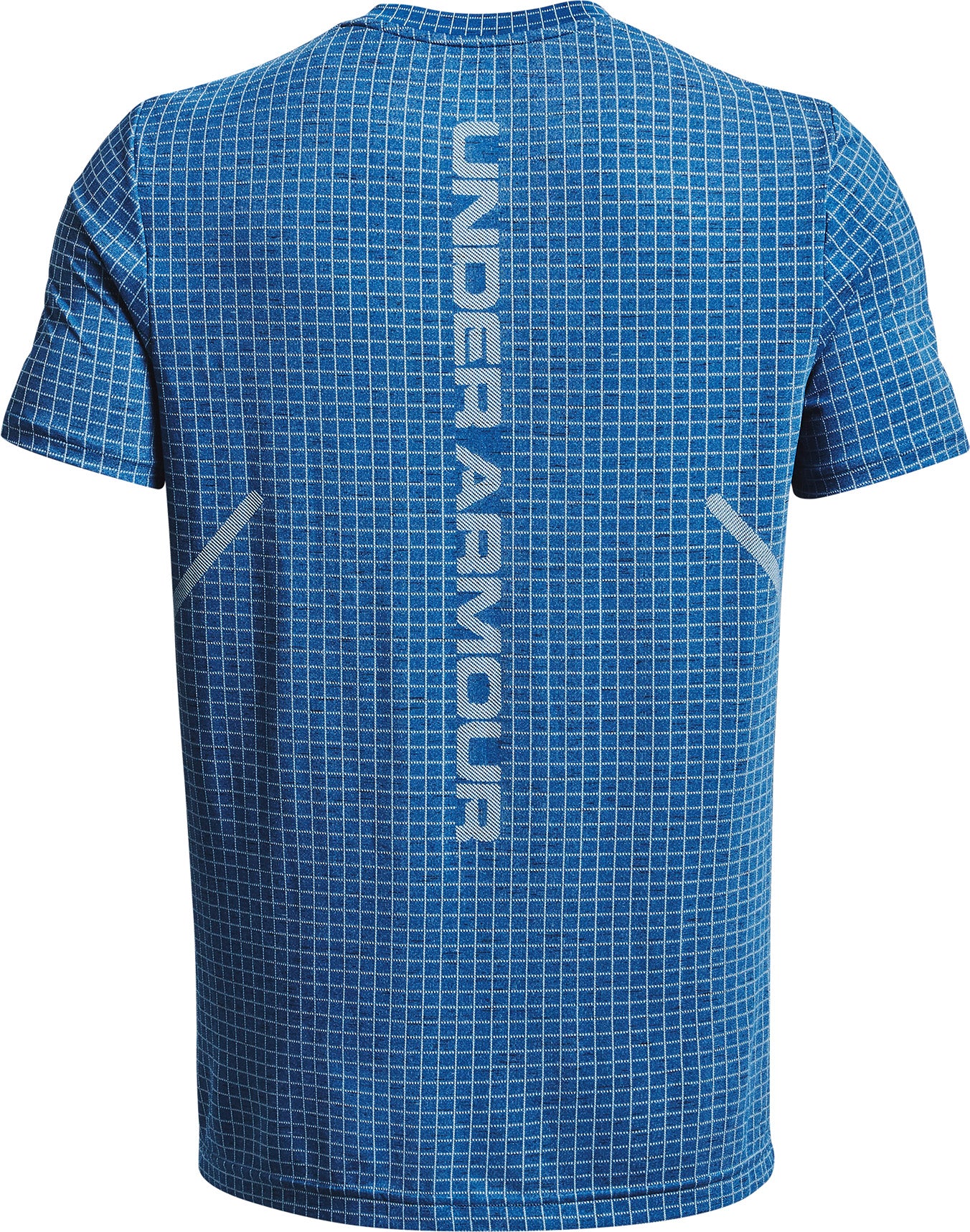 Under Armour Seamless Grid Short Sleeve Mens Training Top - Blue - Image 5