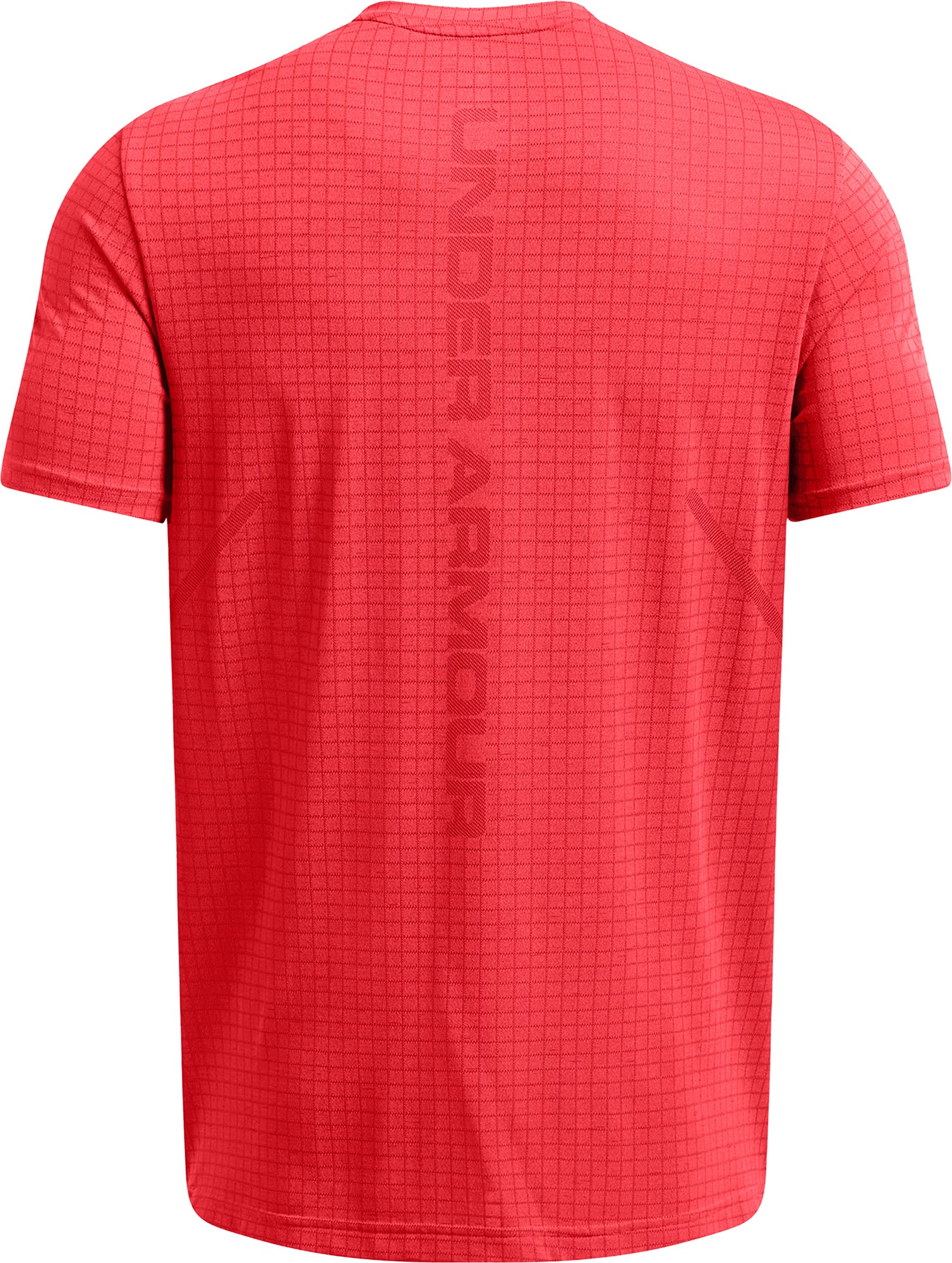 Under Armour Seamless Grid Short Sleeve Mens Training Top - Red - Image 4