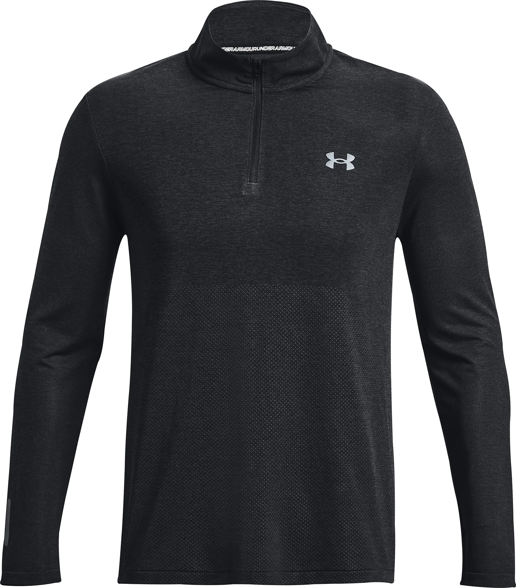 Under Armour Seamless Stride Half Zip Long Sleeve Mens Running Top - Black - Image 3