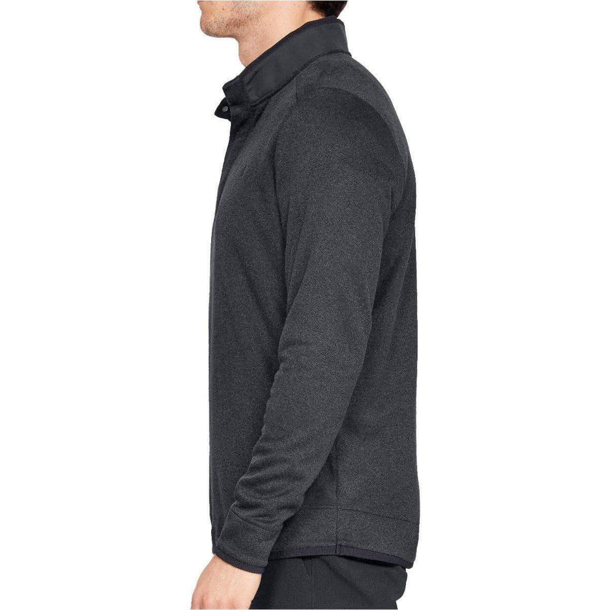 Under Armour Storm Heather Snap Mock Mens Golf Top - Black - Image 3
