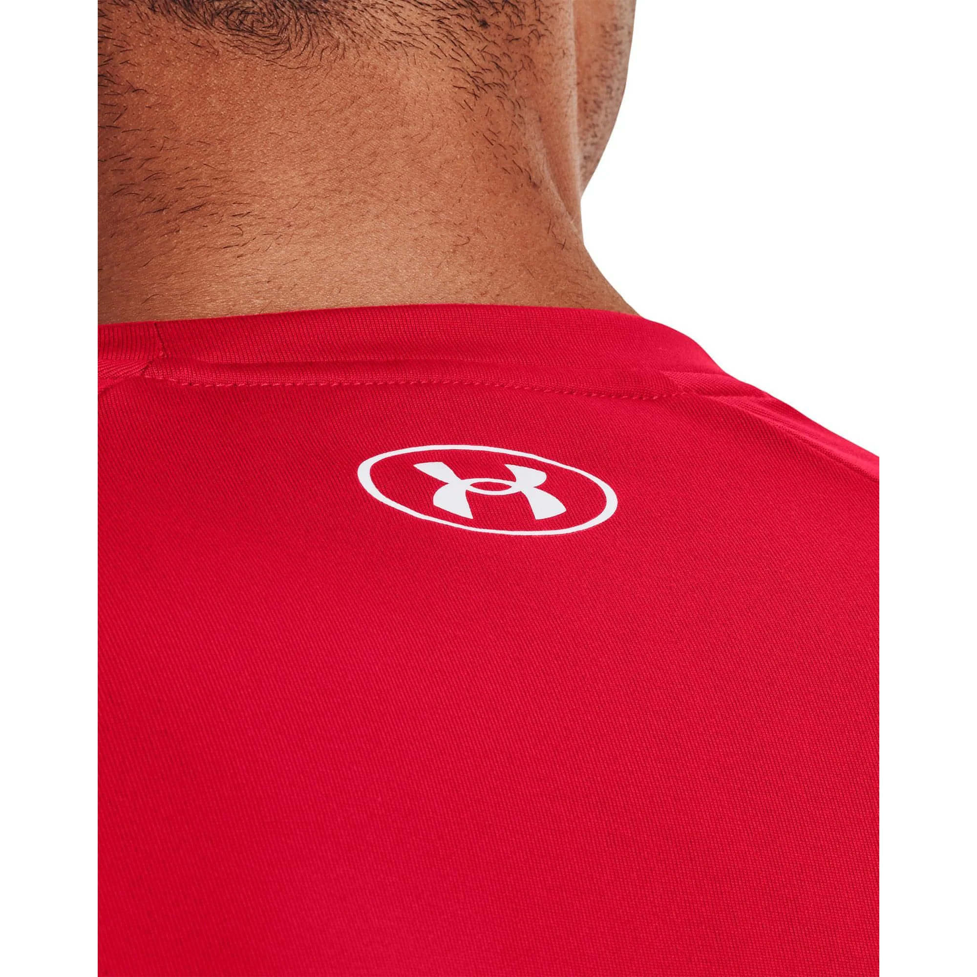 Under Armour Tech 2.0 Wordmark Graphic Short Sleeve Mens Training Top - Red - Image 3
