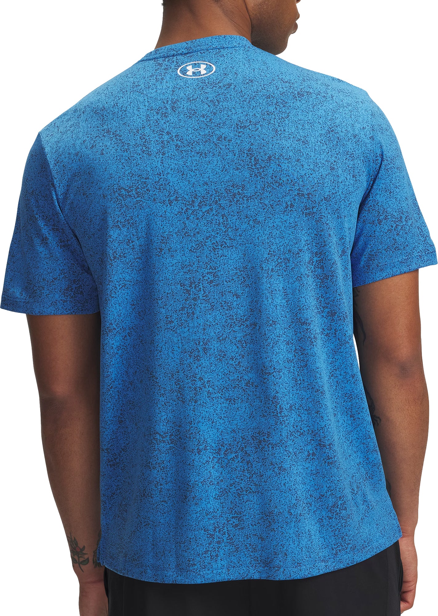 Under Armour Tech Pixelate Short Sleeve Mens Training Top - Blue - Image 2