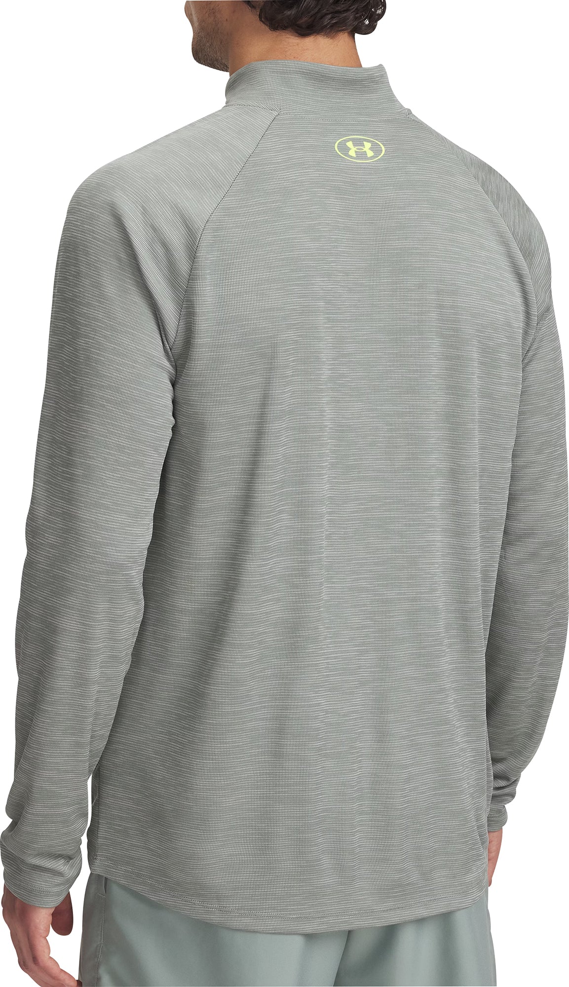 Under Armour Tech Textured Half Zip Long Sleeve Mens Running Top - Green - Image 2