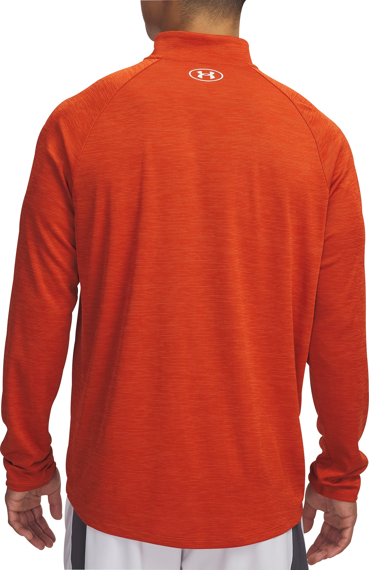Under Armour Tech Textured Half Zip Long Sleeve Mens Running Top - Orange - Image 2