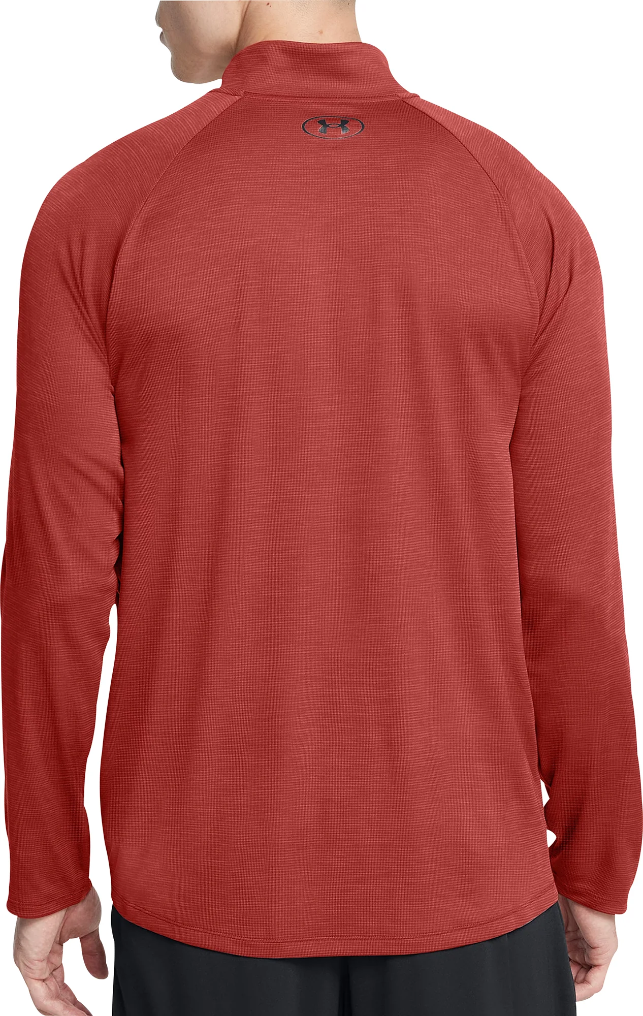 Under Armour Tech Textured Half Zip Long Sleeve Mens Running Top - Orange - Image 2