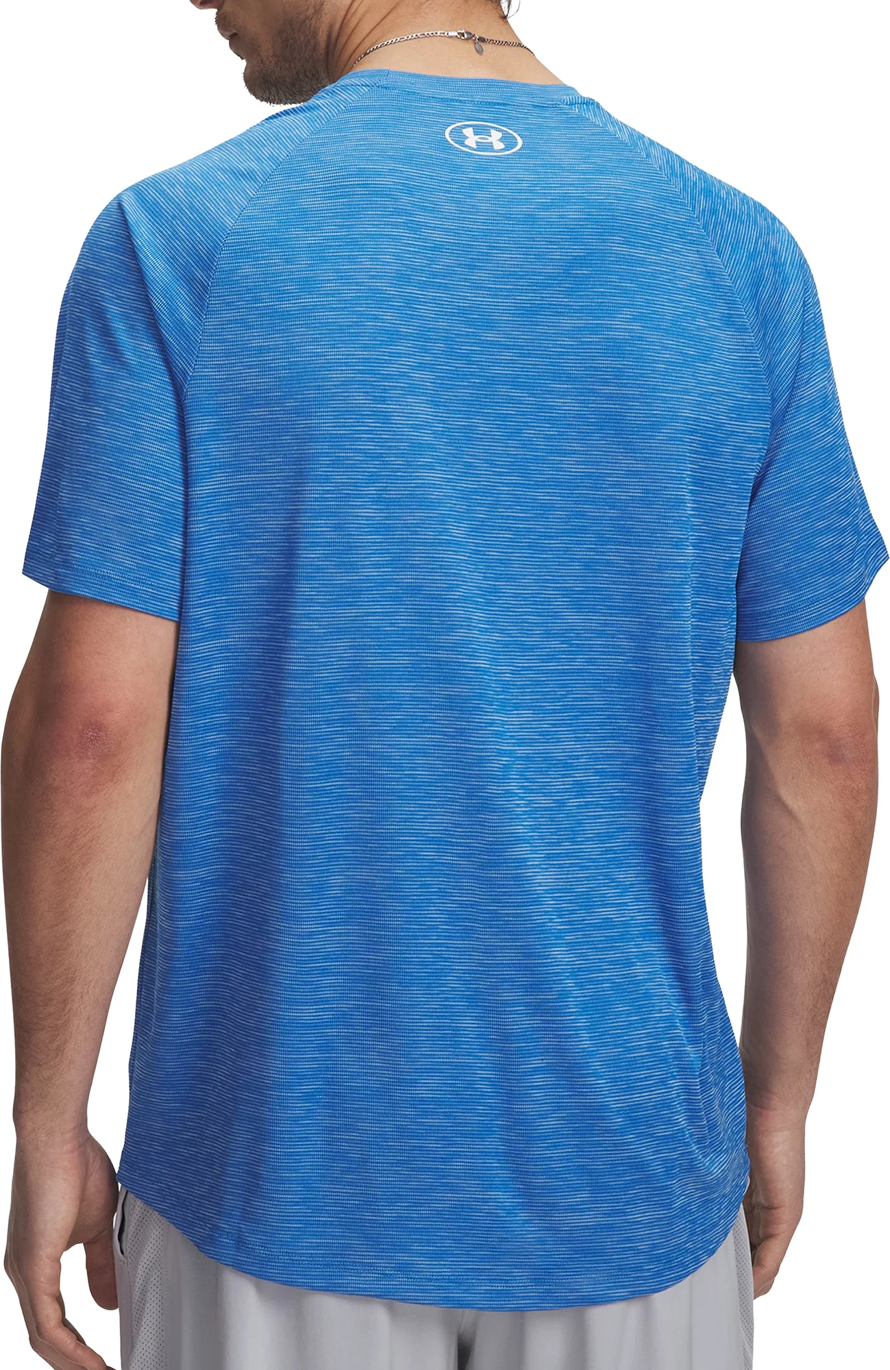 Under Armour Tech Textured Short Sleeve Mens Training Top - Blue - Image 2