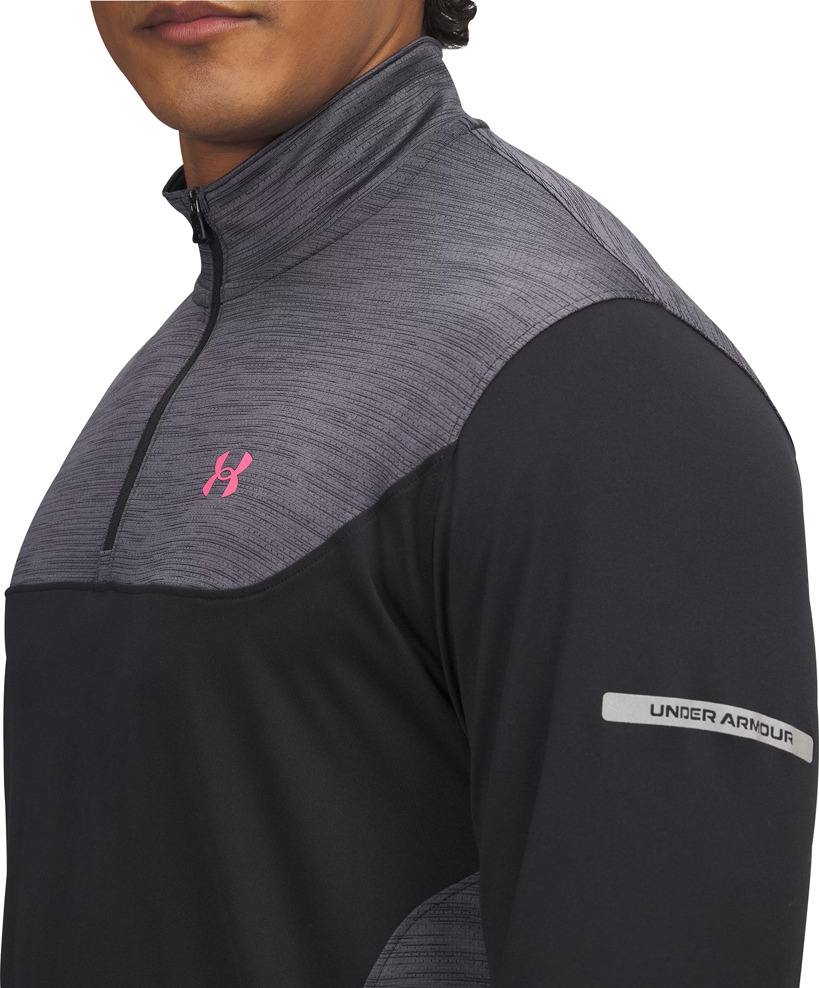 Under Armour Tech Utility Half Zip Long Sleeve Mens Running Top - Black - Image 3
