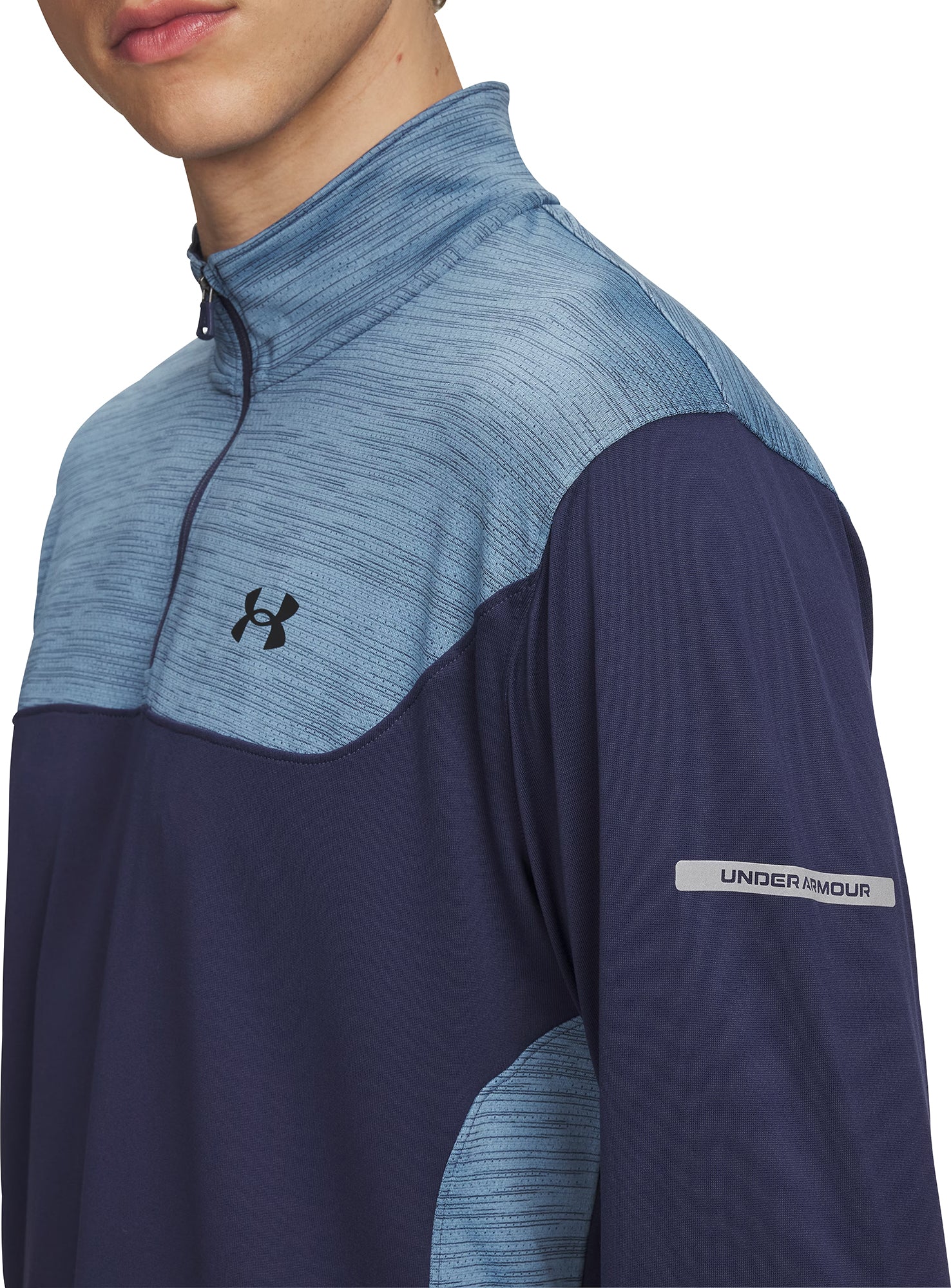 Under Armour Tech Utility Half Zip Long Sleeve Mens Running Top - Blue - Image 3