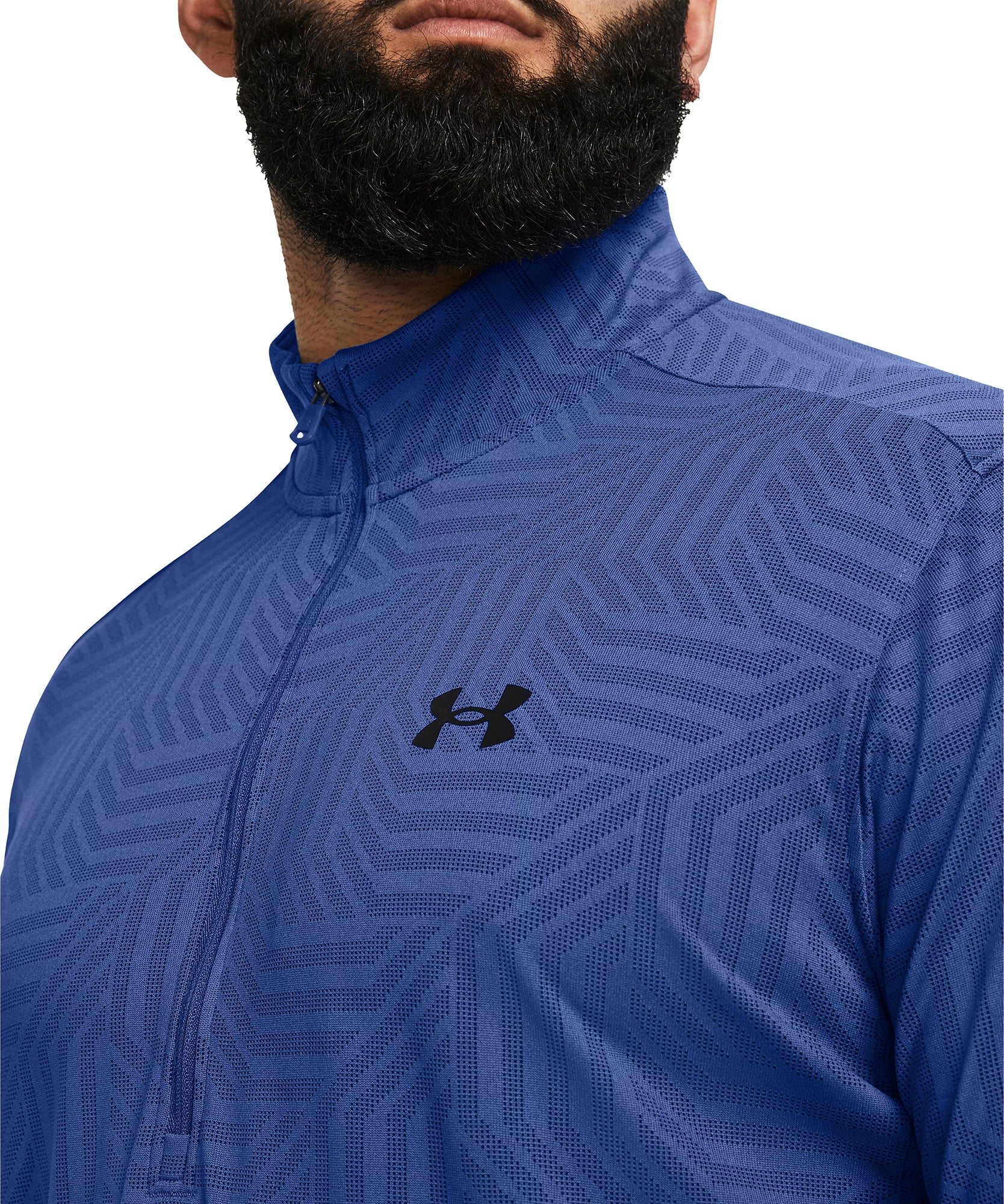 Under Armour Tech Vent Geotessa Half Zip Long Sleeve Mens Running Top - Blue - Image 3
