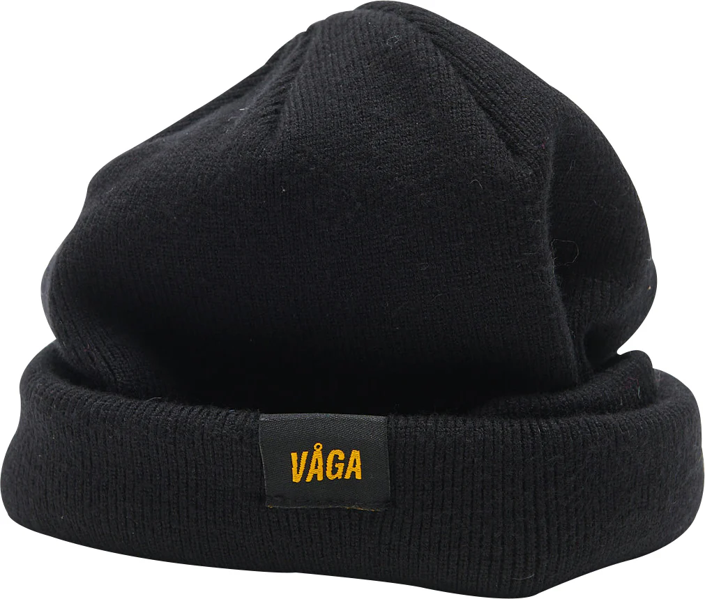 Vaga Fine Rib Running Beanie - Black