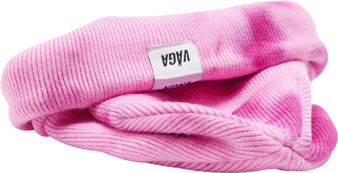 Vaga Fine Rib Tie Dye Running Beanie - Pink - Image 2