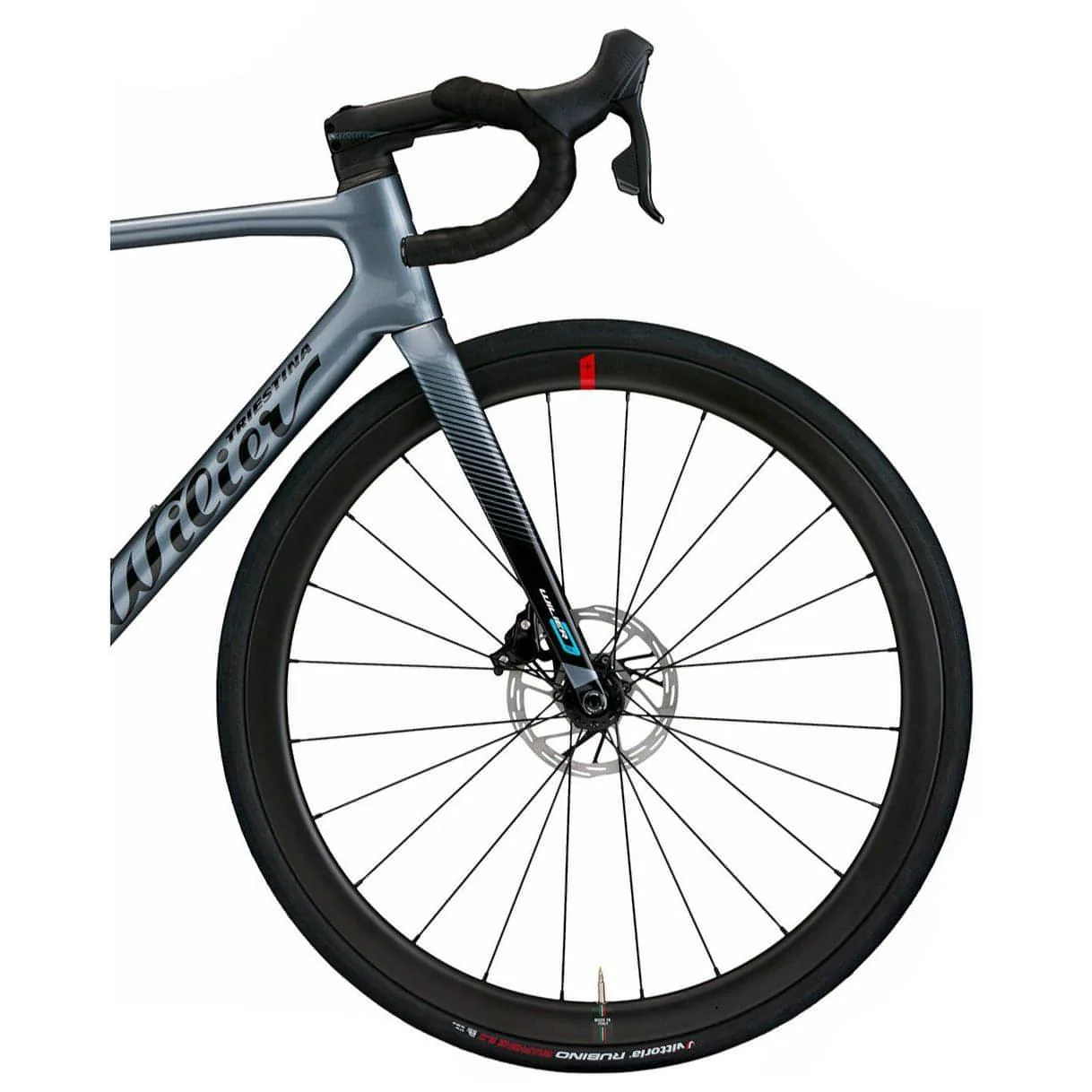 Wilier Triestina 0 SL Rival AXS Carbon Road Bike 2023 - Grey & Blue - Image 3